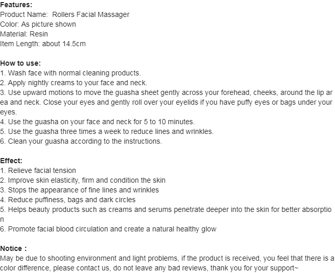 ink Roller Massager Resin Guasha Scraping Board Facial Skin Care guasha massage for face Scraper SPA Massager Acupuncture Tools 2pcs/set pink One size [分类版本1]