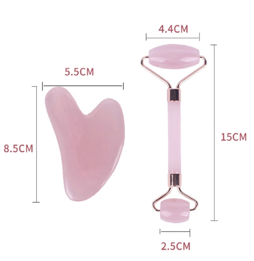 ink Roller Massager Resin Guasha Scraping Board Facial Skin Care guasha massage for face Scraper SPA Massager Acupuncture Tools 2pcs/set pink One size [分类版本2]