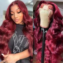 Highlight Ombre  Lace Front Wig Human Hair Body Wave Honey Blonde Glueless HD Transparent Lace Frontal Wigs for Women 180 Density Human Hair Pre Plucked with Baby Hair 32 inch