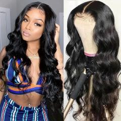 Highlight Ombre  Lace Front Wig Human Hair Body Wave Honey Blonde Glueless HD Transparent Lace Frontal Wigs for Women 180 Density Human Hair Pre Plucked with Baby Hair 32 inch