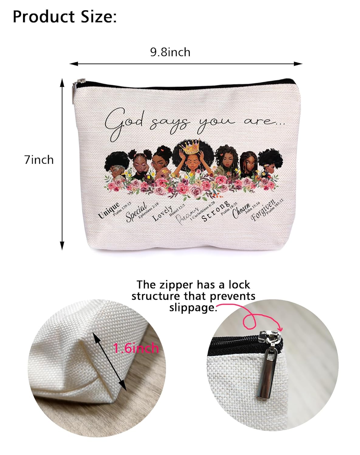 Women's cosmetic bag gifts from friends, sisters, mothers and aunts ﻿ Beige 24.89×20.07×0.89