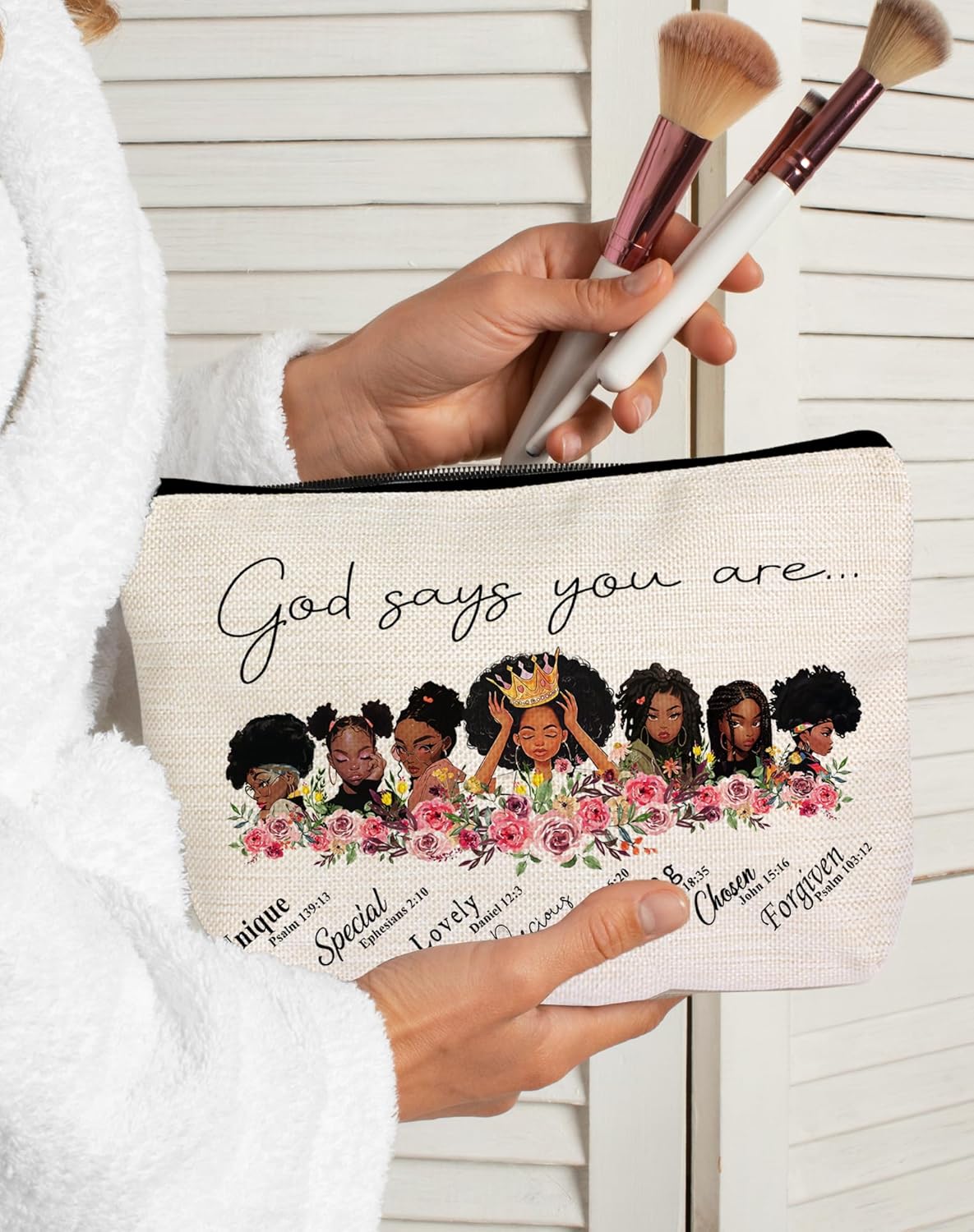 Women's cosmetic bag gifts from friends, sisters, mothers and aunts ﻿ Beige 24.89×20.07×0.89