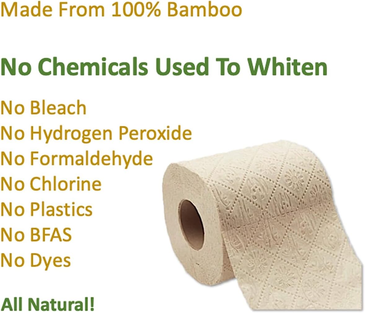 100% Bamboo, thick 3-ply toilet paper, tree-free, unbleached, sustainable, 300 sheets per roll Bamboo unbleached 12 volumes