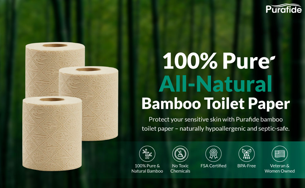 100% Bamboo, thick 3-ply toilet paper, tree-free, unbleached, sustainable, 300 sheets per roll Bamboo unbleached 12 volumes