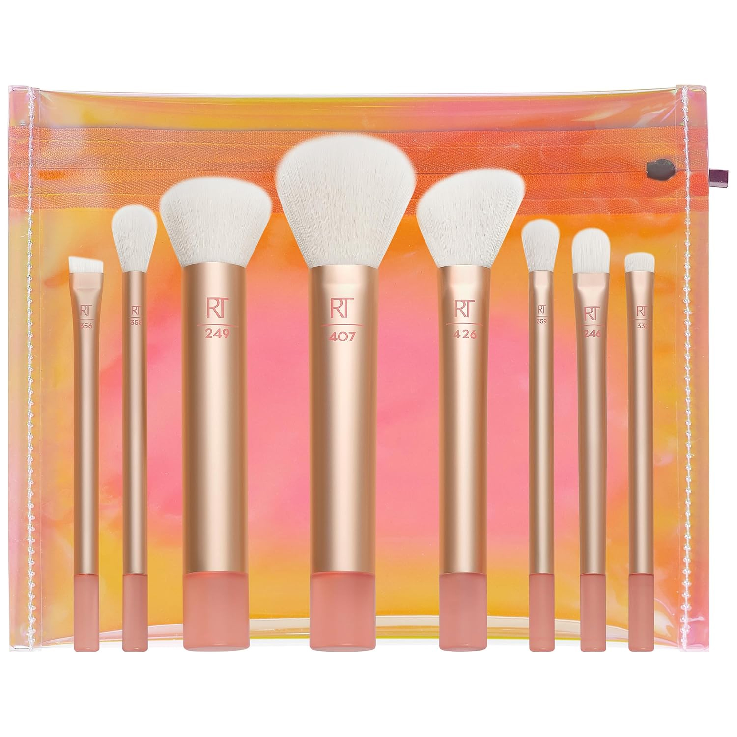 The Wanderer Make up Brush Kit, Premium and Professional 8 Midi-size Brush Set with Bag champagne 20cm