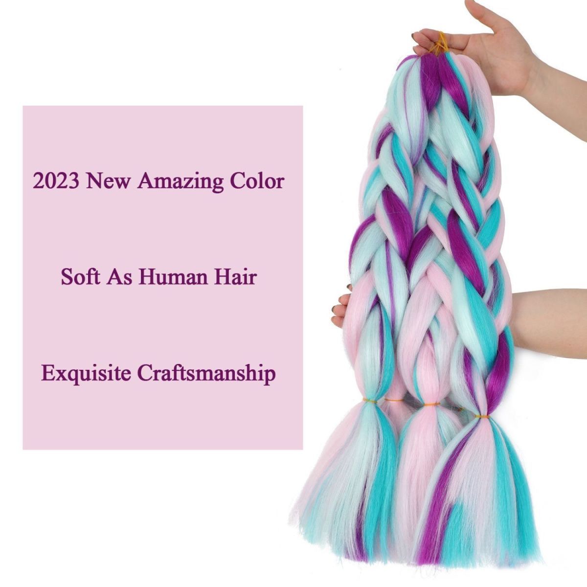 3 Packs Colored Hair Extensions Hair wig Hairpieces for Girl Women 3packs as pictures