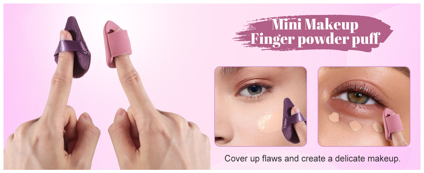 Makeup Sponge Set Triangle Puff 14 Pcs for Liquid, Cream, and Powder, Multi-colored Makeup Sponges and Mini Sponge purple as picture