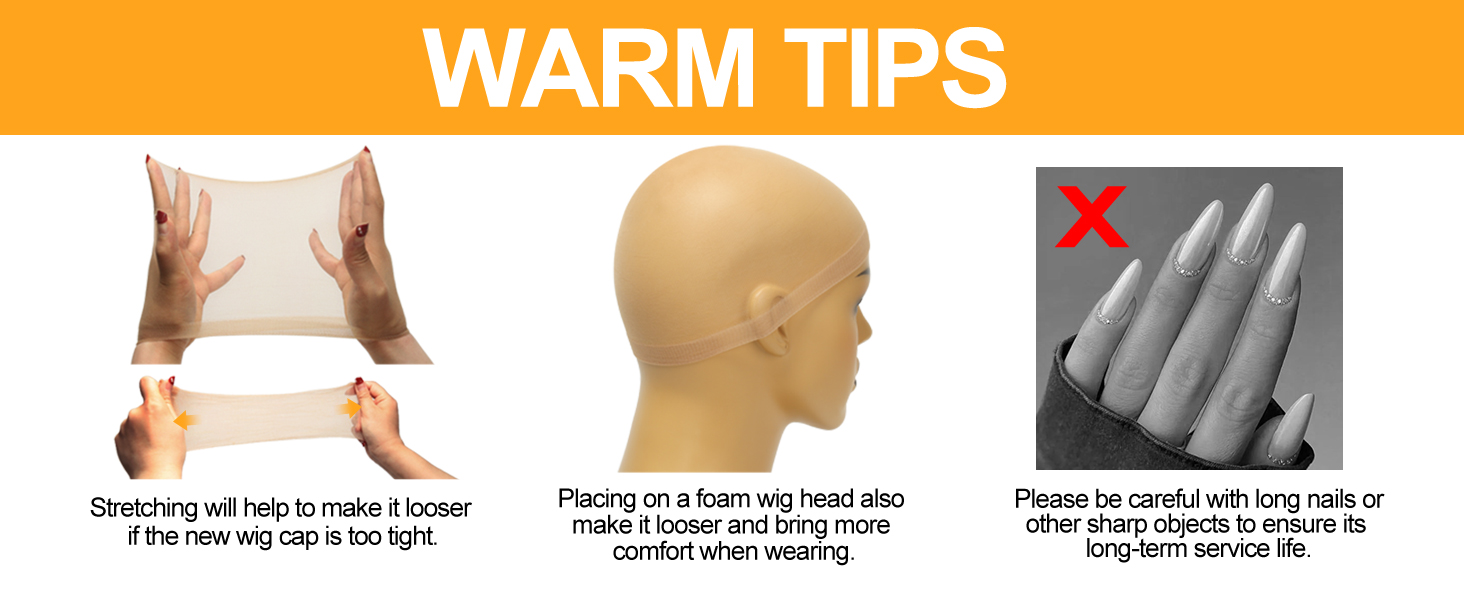 Skinlike HD Wig Cap, 4 Pieces Invisible and Sheer Breathable Ultra-thin Stretchy Stocking Caps for Lace Front Wigs brown as picture