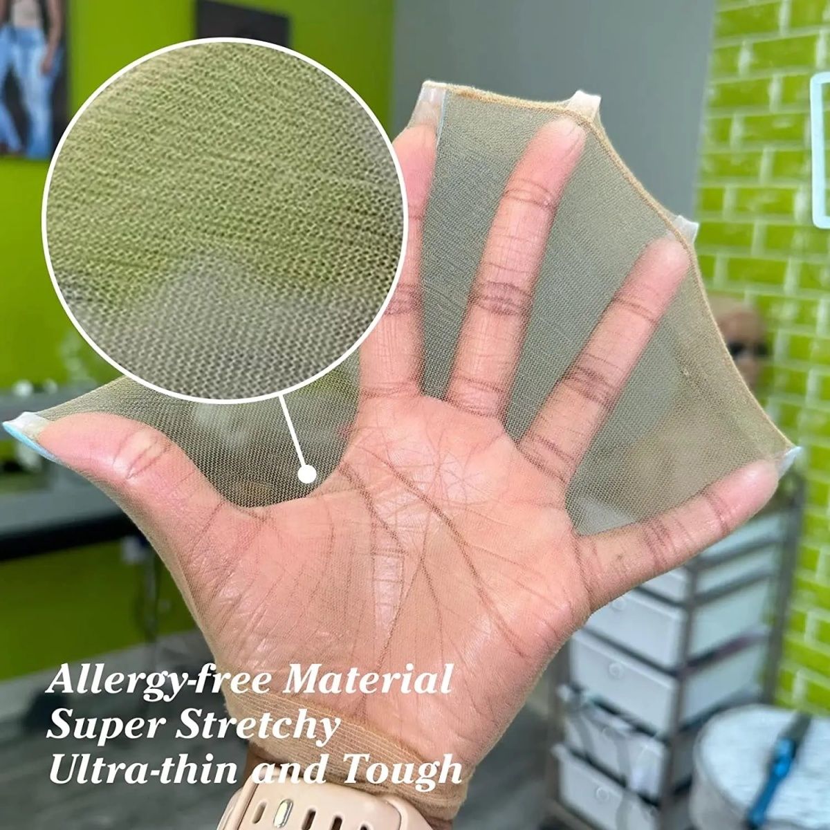 Skinlike HD Wig Cap, 4 Pieces Invisible and Sheer Breathable Ultra-thin Stretchy Stocking Caps for Lace Front Wigs brown as picture