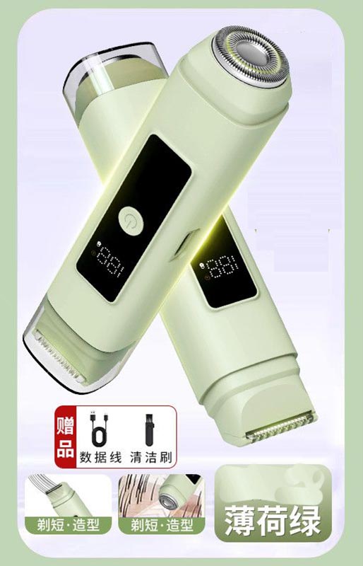 Electric Bikini Trimer Shaver Women: 2 in 1 IPX7 Waterproof Wet & Dry Use Body Hair Trimmer and Facial Hair Remover - Rechargeable Hair Removal Kit for Bikini Underarm Leg Arm Body Face pink as