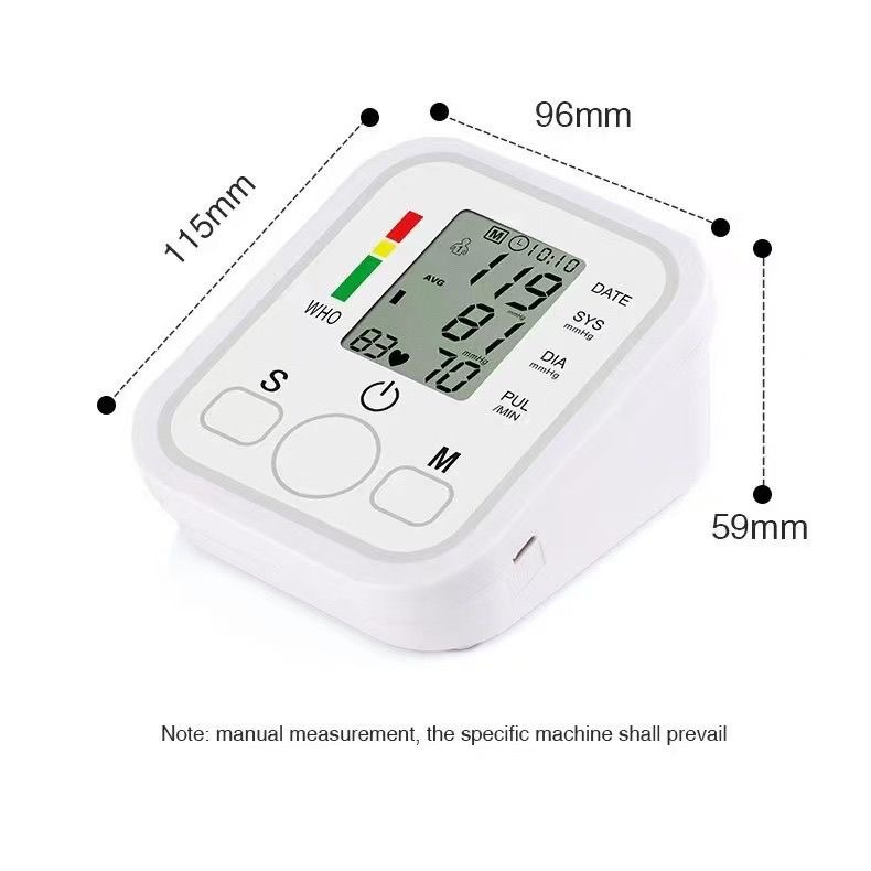 English electronic sphygmomanometer measuring instrument accurate upper arm automatic instrument household medical large screen Plugin and Battery As picture