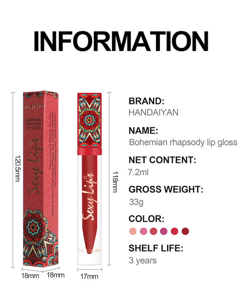 Bohemian style matte lipstick Style1# one piece [分类版本1] view 9
