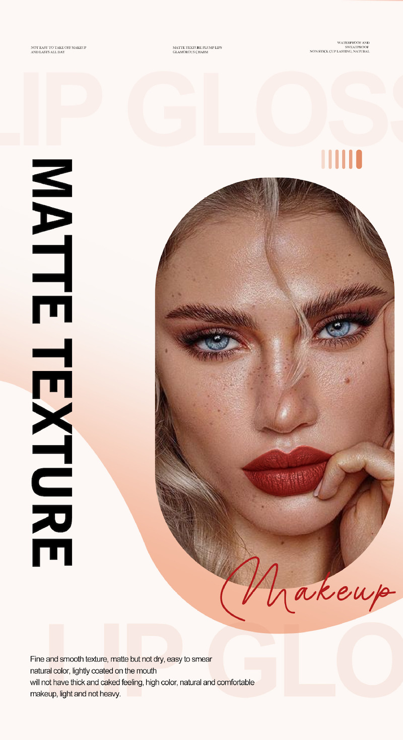 Bohemian style matte lipstick Style1# one piece view 8