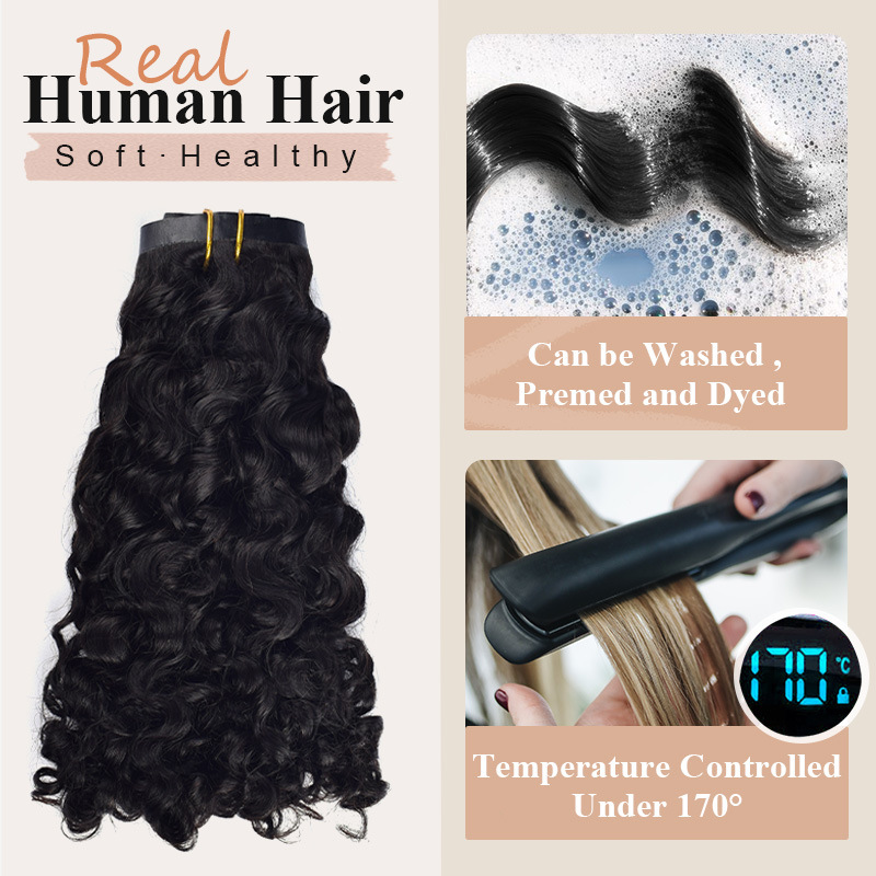 14inch/35cm Wig real hair clip hair 6-piece set Burmese curls clip in hair wig piece black 14inch/35cm [分类版本1]