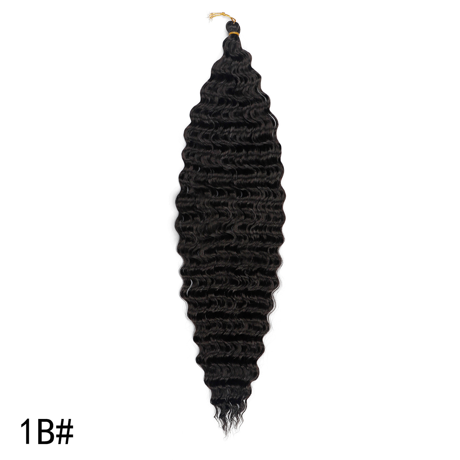 30 inch European and American crochet hair deep wave long roll dirty braid braided hair black wig synthetic crochet hair 1B 30inch [分类版本1]