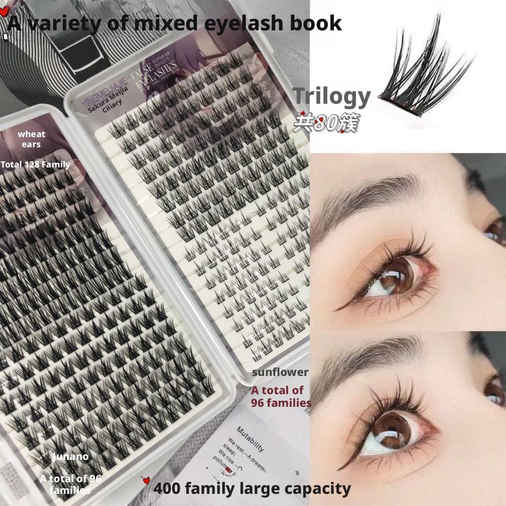 Lash Extension Kit Curl Fluffy DIY Lash Extensions  Mix Length Soft & Natural Lash Clusters, Strong Hold Lash Bond and Seal, Cluster Lash Glue Remover and Lash Applicator Lash Clusters Kit black