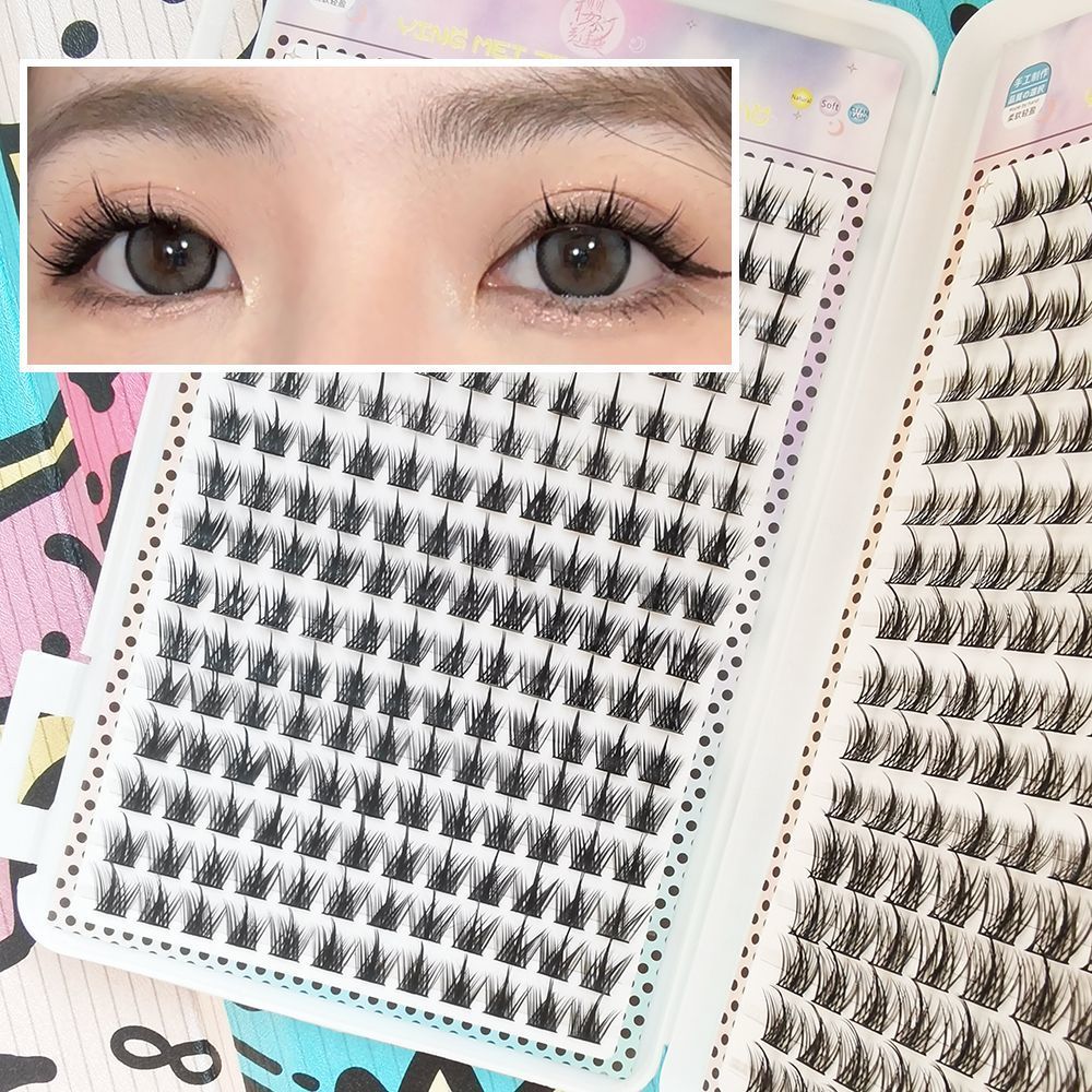 Lash Extension Kit Curl Fluffy DIY Lash Extensions  Mix Length Soft & Natural Lash Clusters, Strong Hold Lash Bond and Seal, Cluster Lash Glue Remover and Lash Applicator Lash Clusters Kit black