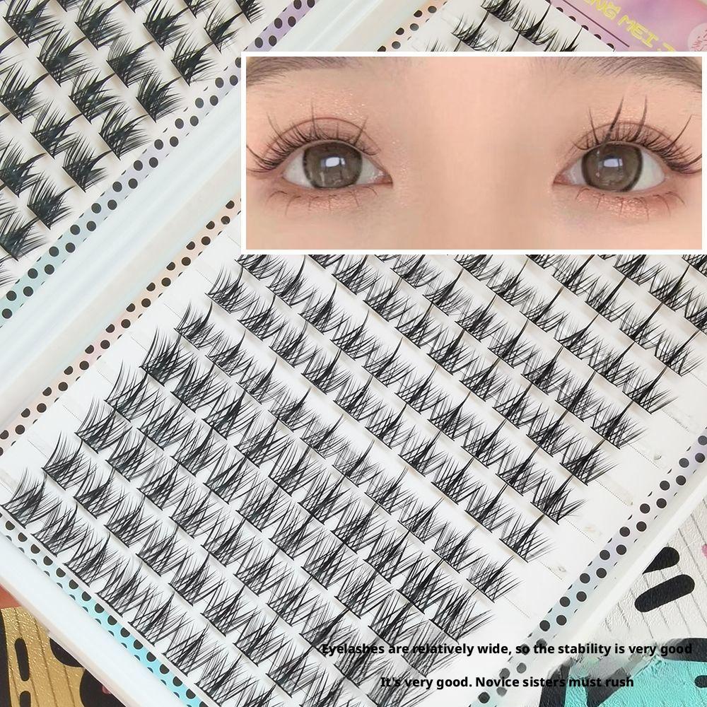 Lash Extension Kit Curl Fluffy DIY Lash Extensions  Mix Length Soft & Natural Lash Clusters, Strong Hold Lash Bond and Seal, Cluster Lash Glue Remover and Lash Applicator Lash Clusters Kit black