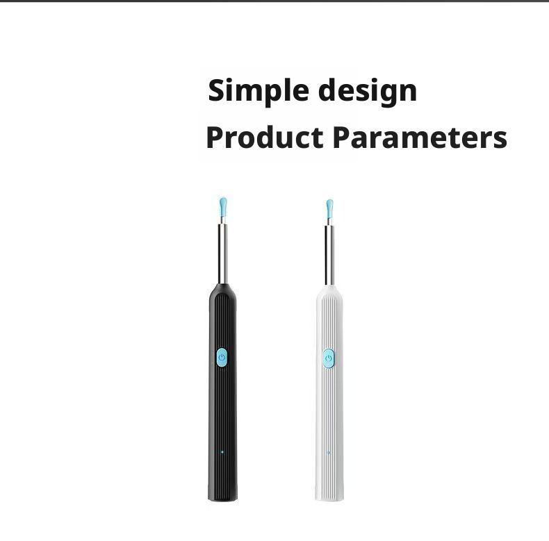 Wireless visual ear cleaning tool for removing earwax - High-definition ear cleaning endoscope with light and illumination - Children's ear cleaning spoon black 7-piece set