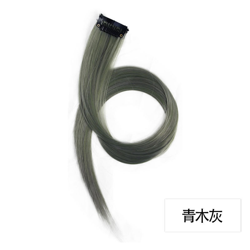 Colored Hair Extensions Clip in/on for America Women Girls hiar Accessories Wig Pieces Synthetic Rainbow Hair Extensions Rainbow Long Straight Hairpieces Clip white tea gray 50cm