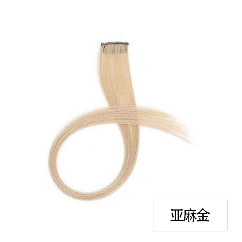 Colored Hair Extensions Clip in/on for America Women Girls hiar Accessories Wig Pieces Synthetic Rainbow Hair Extensions Rainbow Long Straight Hairpieces Clip white tea gray 50cm