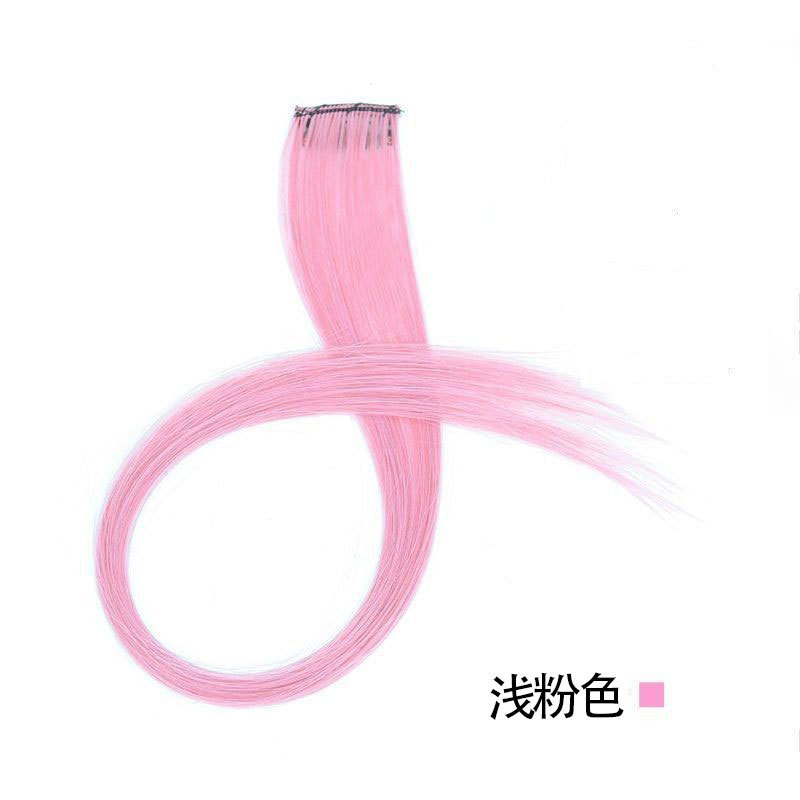 Colored Hair Extensions Clip in/on for America Women Girls hiar Accessories Wig Pieces Synthetic Rainbow Hair Extensions Rainbow Long Straight Hairpieces Clip white tea gray 50cm