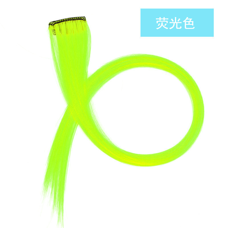 Colored Hair Extensions Clip in/on for America Women Girls hiar Accessories Wig Pieces Synthetic Rainbow Hair Extensions Rainbow Long Straight Hairpieces Clip white tea gray 50cm