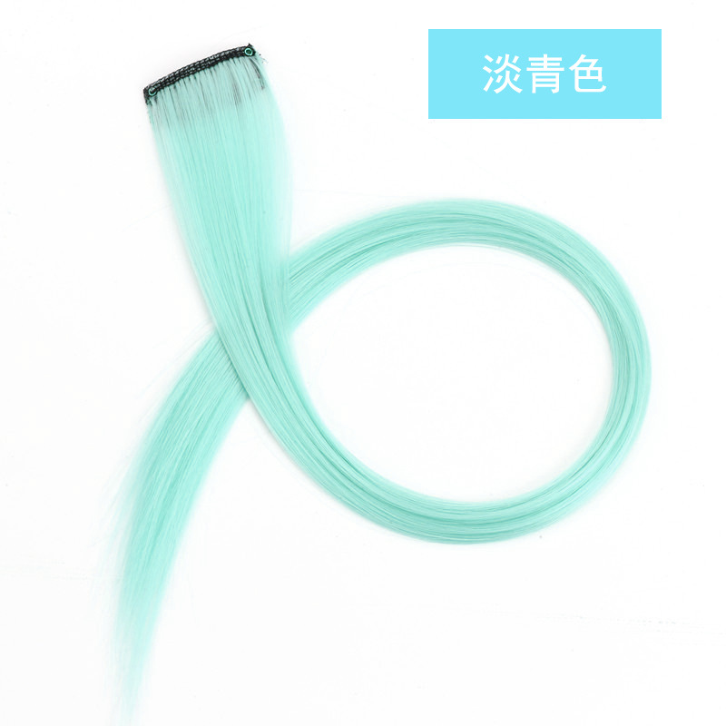 Colored Hair Extensions Clip in/on for America Women Girls hiar Accessories Wig Pieces Synthetic Rainbow Hair Extensions Rainbow Long Straight Hairpieces Clip white tea gray 50cm