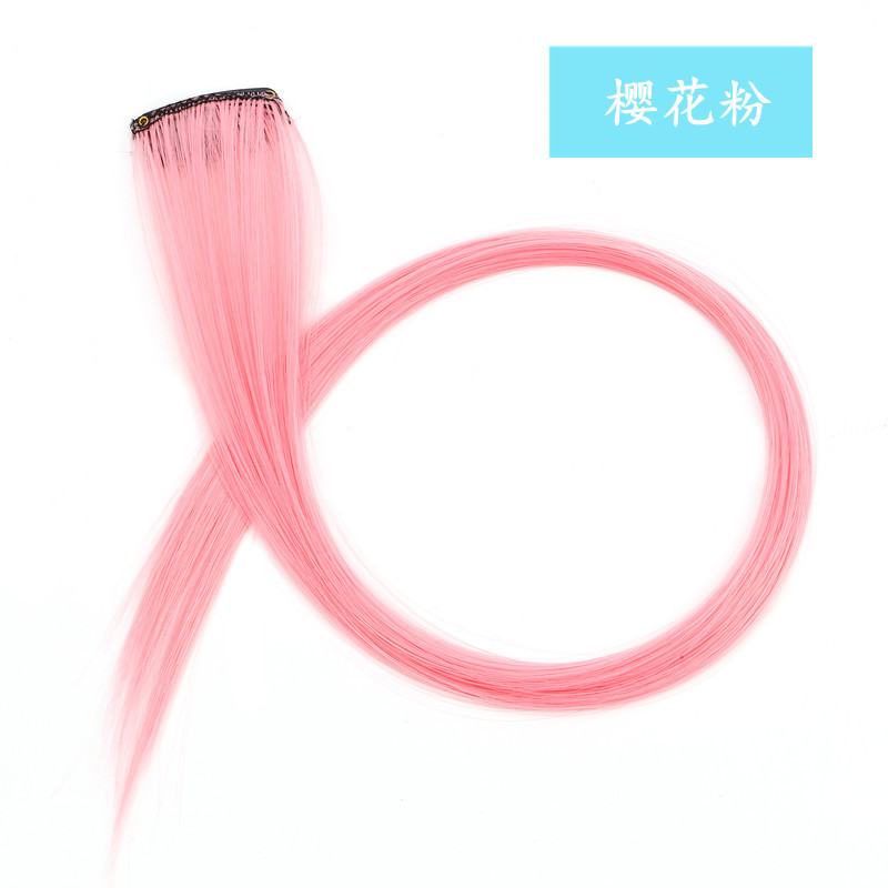 Colored Hair Extensions Clip in/on for America Women Girls hiar Accessories Wig Pieces Synthetic Rainbow Hair Extensions Rainbow Long Straight Hairpieces Clip white tea gray 50cm