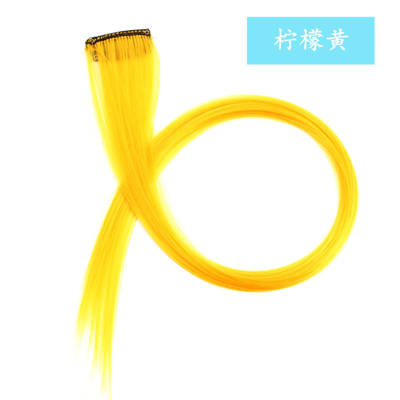Colored Hair Extensions Clip in/on for America Women Girls hiar Accessories Wig Pieces Synthetic Rainbow Hair Extensions Rainbow Long Straight Hairpieces Clip white tea gray 50cm