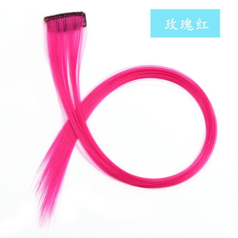 Colored Hair Extensions Clip in/on for America Women Girls hiar Accessories Wig Pieces Synthetic Rainbow Hair Extensions Rainbow Long Straight Hairpieces Clip white tea gray 50cm