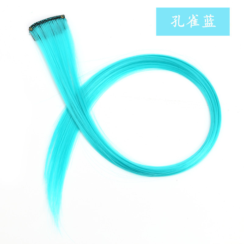 Colored Hair Extensions Clip in/on for America Women Girls hiar Accessories Wig Pieces Synthetic Rainbow Hair Extensions Rainbow Long Straight Hairpieces Clip white tea gray 50cm