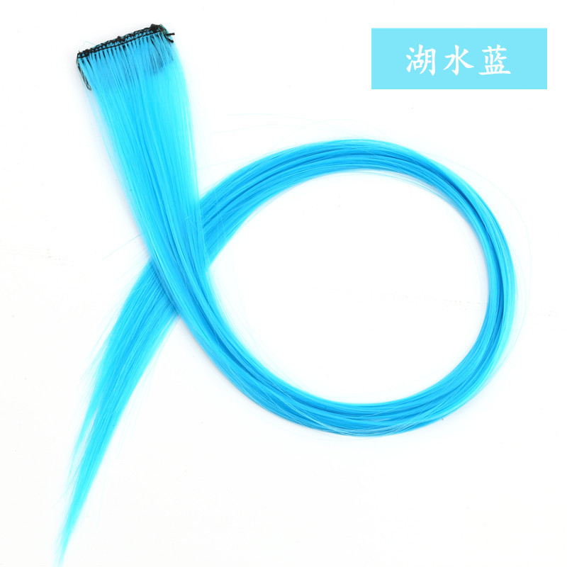 Colored Hair Extensions Clip in/on for America Women Girls hiar Accessories Wig Pieces Synthetic Rainbow Hair Extensions Rainbow Long Straight Hairpieces Clip white tea gray 50cm