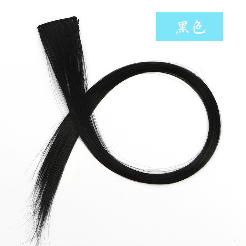 Colored Hair Extensions Clip in/on for America Women Girls hiar Accessories Wig Pieces Synthetic Rainbow Hair Extensions Rainbow Long Straight Hairpieces Clip white tea gray 50cm
