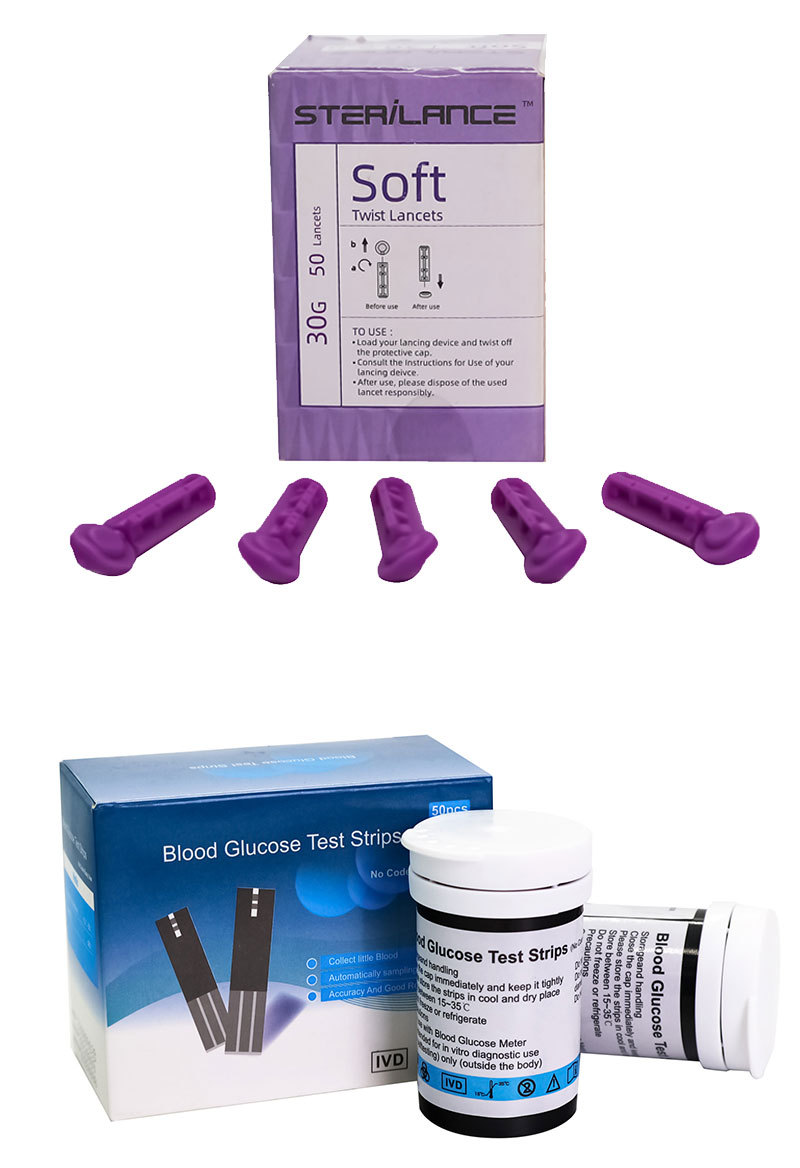 Automatic Blood Glucose Meter       - Home Use Blood Glucose Testing Device  Medical-Grade Blood Sugar Monitor Kit  For High Blood Sugar Measurement KH100-1 1 set of instrument + 50 test strips + 5