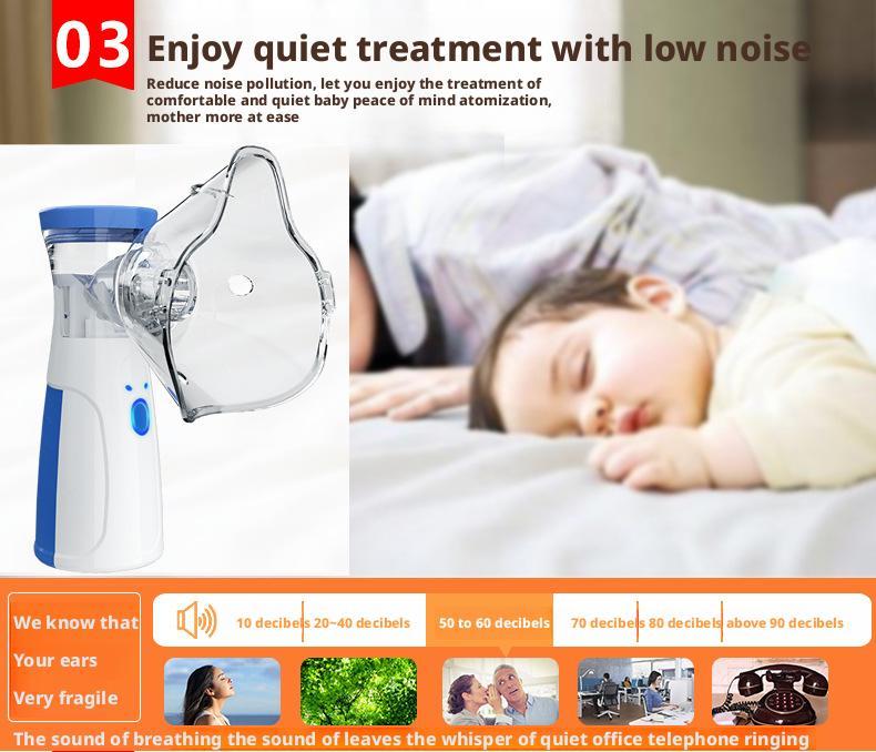 Portable Handheld Ultrasonic Nebulizer for Home and Medical Use，For expectoration and cough relief (suitable for both humans and pets)  Rechargeable, silent operation、Atomizes medication into fine mis