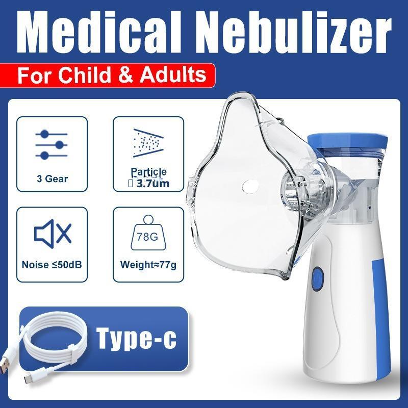 Portable Handheld Ultrasonic Nebulizer for Home and Medical Use，For expectoration and cough relief (suitable for both humans and pets)  Rechargeable, silent operation、Atomizes medication into fine
