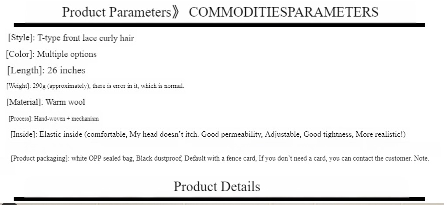 26inch wig, women's T-shaped front lace, synthetic fiber hood, pink