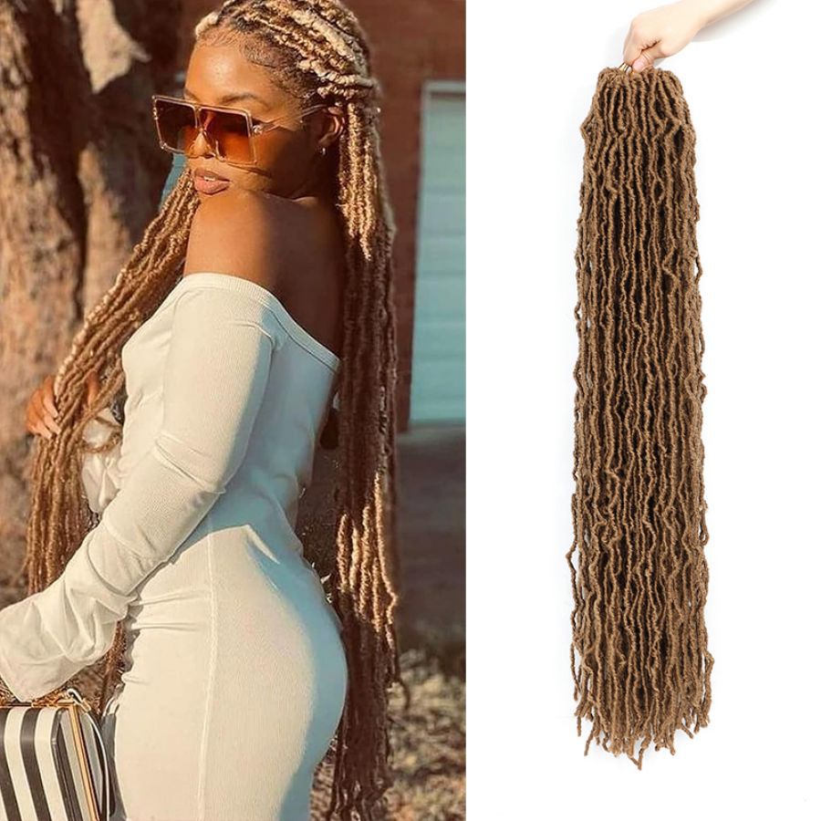30inch Goddess Long Hair Crochet Hair Braids Extensions Dreadlocks Chemical Fiber Wig 01 One Size
