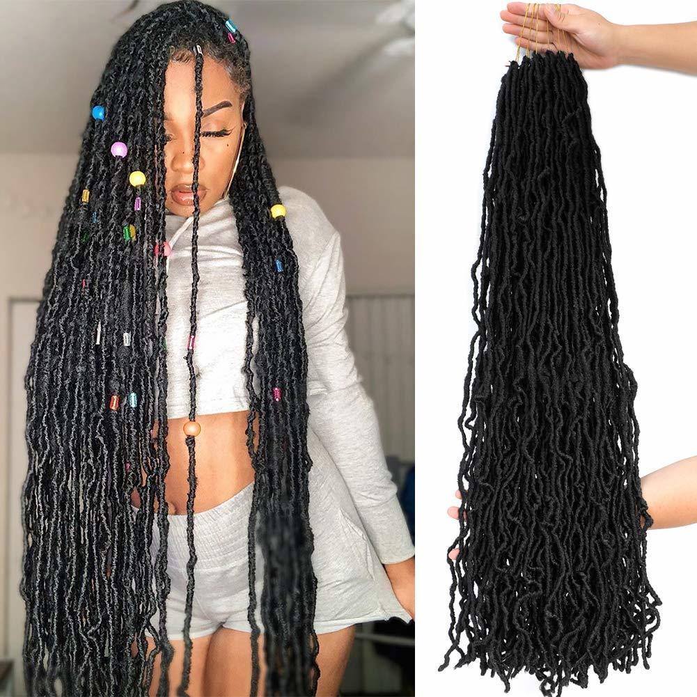 30inch Goddess Long Hair Crochet Hair Braids Extensions Dreadlocks Chemical Fiber Wig 01 One Size