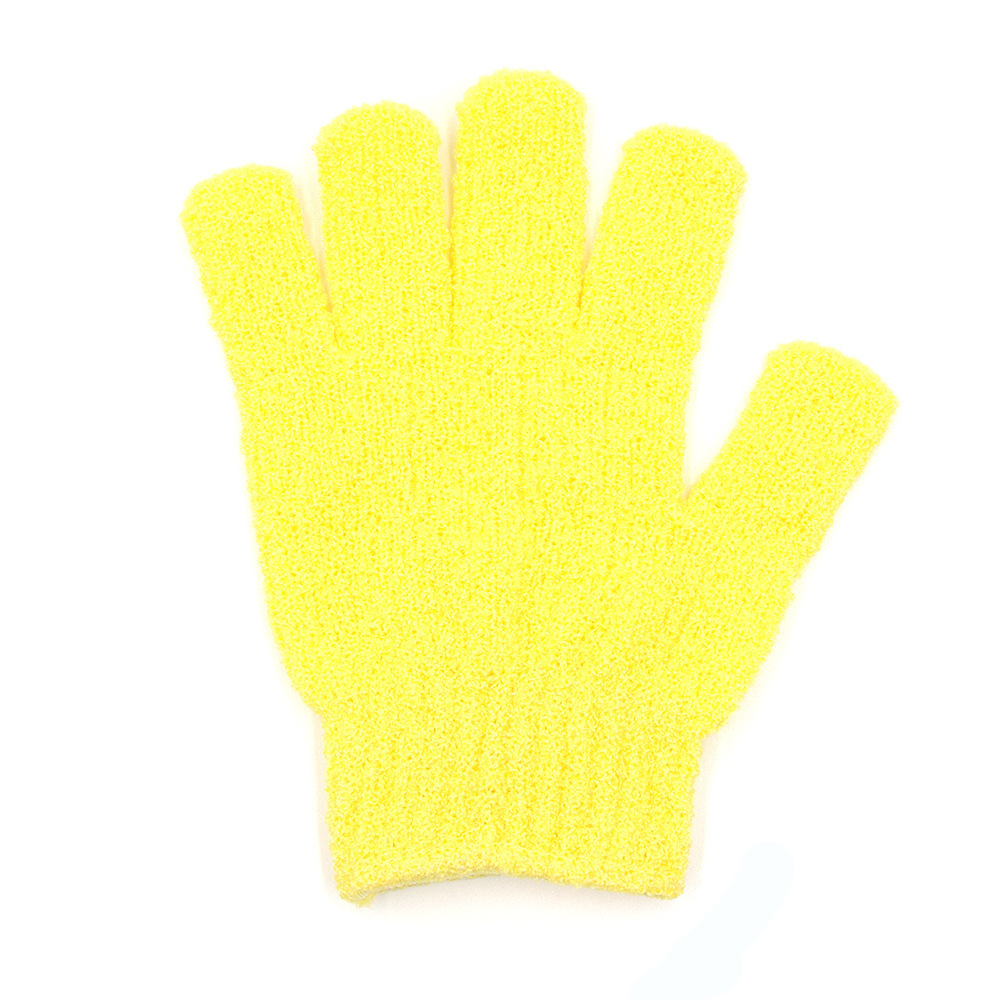 Deep Exfoliating Bath Glove - Polishing Mitt Body Scrubber - Korean Skin Cleaner Exfoliator & Dead Skin Buffing Treatment- Shower Skincare 黄色Yellow 1 pair