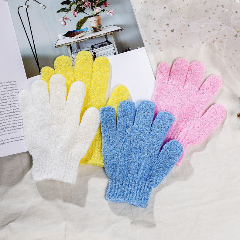 Deep Exfoliating Bath Glove - Polishing Mitt Body Scrubber - Korean Skin Cleaner Exfoliator & Dead Skin Buffing Treatment- Shower Skincare 黄色Yellow 1 pair