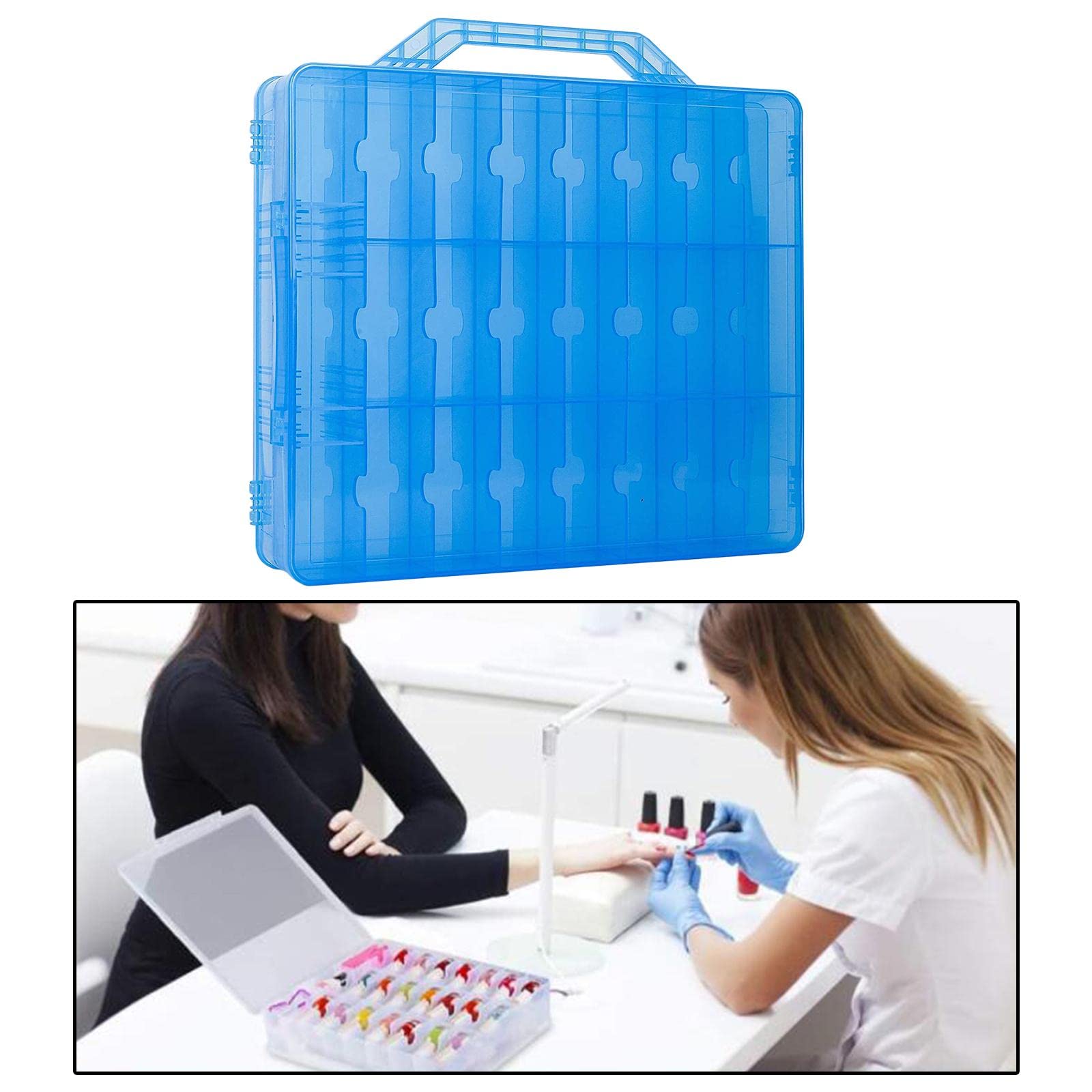 Universal Nail Polish Holder Organizer for 48 Bottles Adjustable Dividers Space Saver 紫色Purple Uniform Size view 9