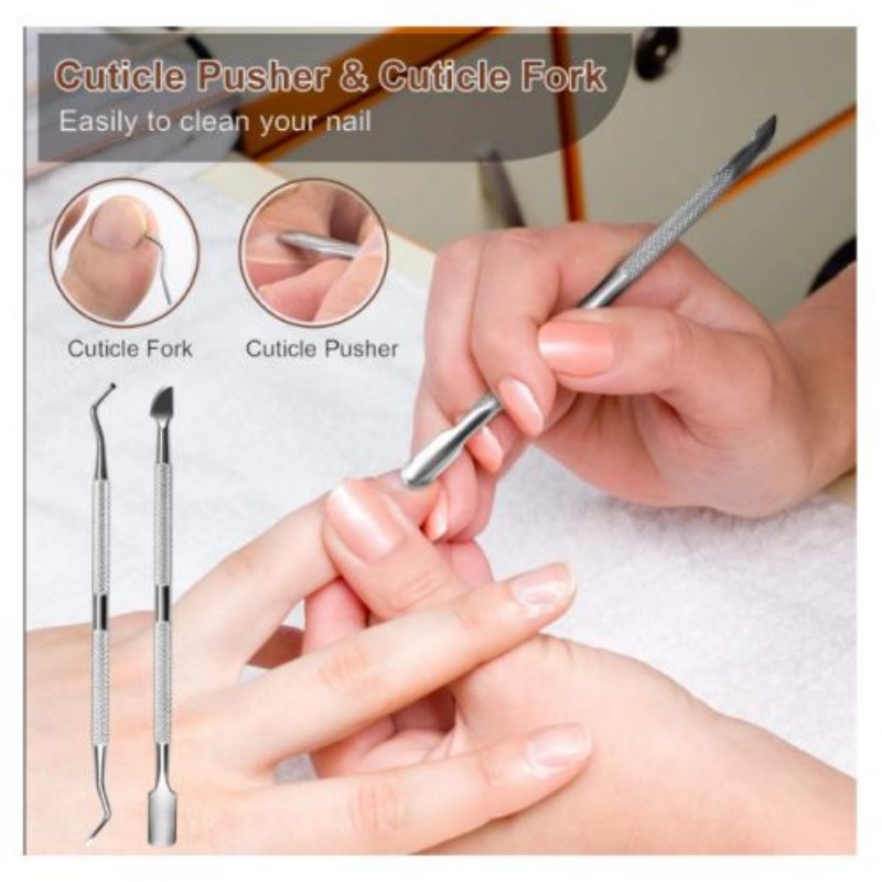 23-in-1 Professional Pedicure Kit – Complete Personal Care Set Steel foot file set Pink Portable UV Lamp LED Dry Nail Kit