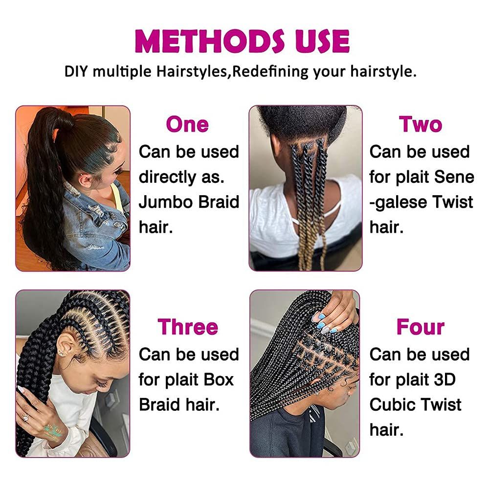 26inch Synthetic Braid Hair African Chemical Fiber Wig Low-temperature Flame-retardant EZ Braids Hair Wholesale 01 One Size