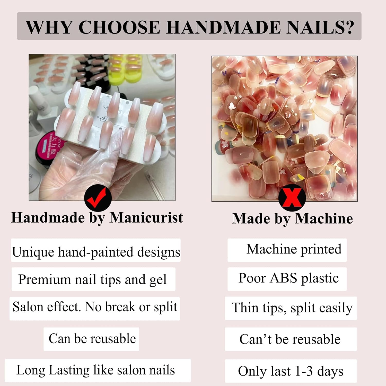 Handmade Fashion Almond Press On Nails Medium Nails Press On Gel False Fake Nails 10PCS Style 1 XS [分类版本1]