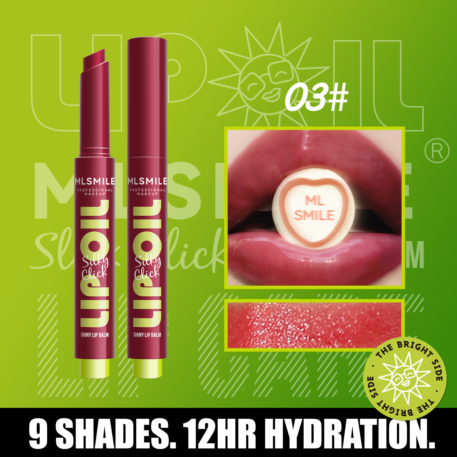 9-color press-on lipstick solid lip balm water-glow lip gloss moisturizing plump lips mirror surface lip oil 01# 2g