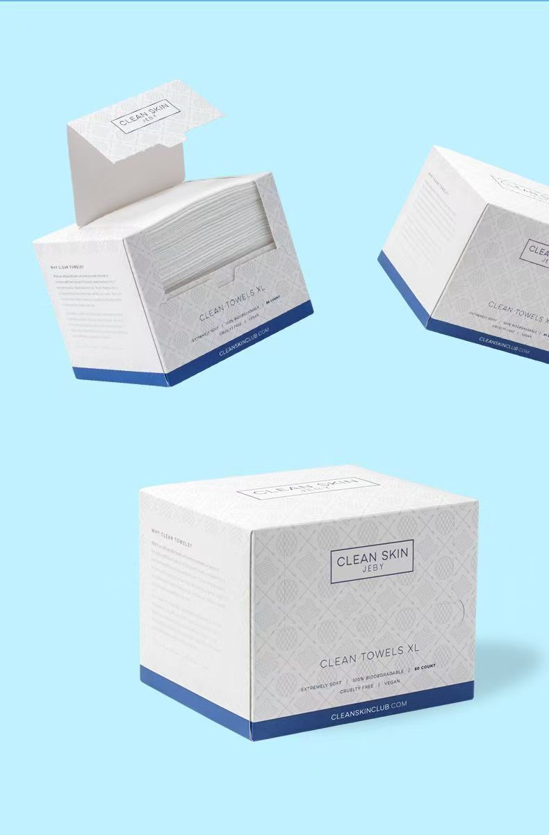 Thickened face towel - disposable soft towel for cleaning - antibacterial facial cleansing wipe - packaged in a tissue box - roll style white 26*30cm [分类版本2]