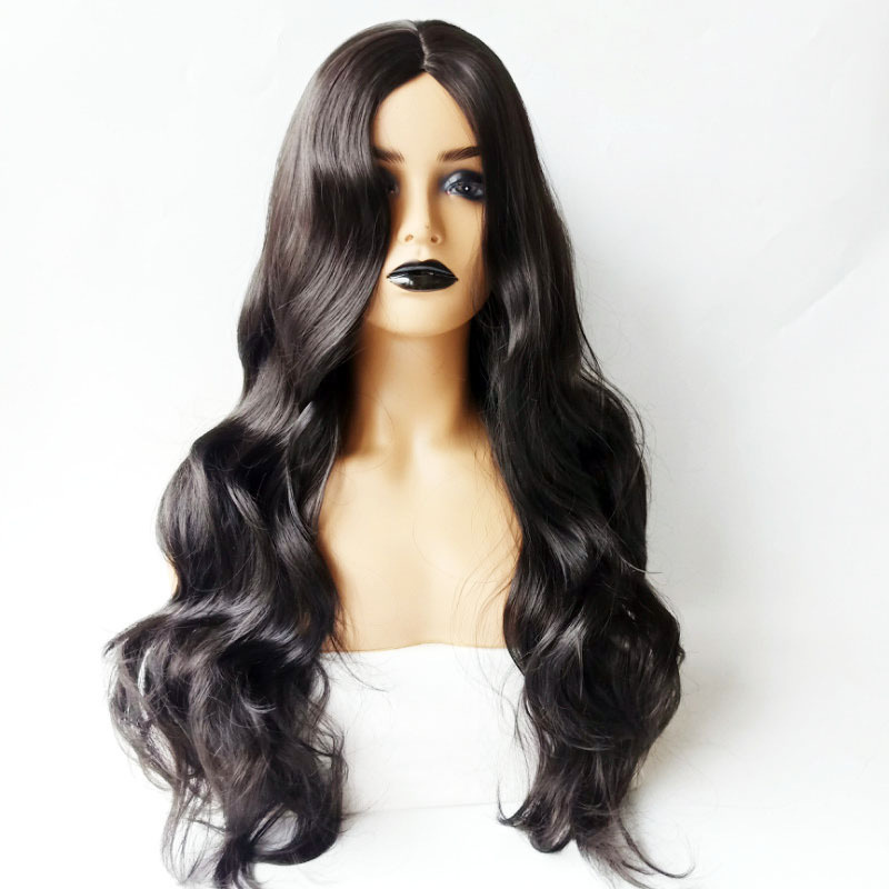 Wholesale Large Wavy Curly Hair Women's Head Covers New Arrival Synthetic High Temperature Fiber Hair for African Style Black 12 inch [分类版本2]