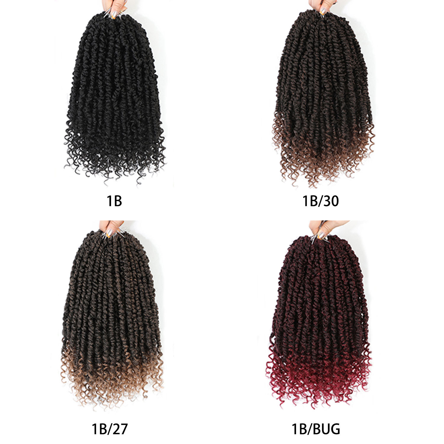 Graduated Color Passion  TwistChemical Fiber Dreadlocks Queen Ghana Locs Goddess Gypsy Hair African Braids Crochet Wig 1 B 8 inch [分类版本3]